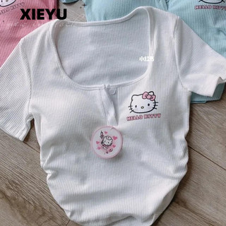 XIEYU áo baby tee áo thun nữ croptop baby tee Hàn Phong Trendy Casual Thể thao GM2451ZUG