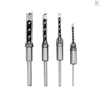 Htvn 4 mũi khoan lỗ vuông bộ mũi khoan đục lỗ chế biến gỗ bộ mũi khoan thép đục lỗ 1 / 4 inch, 5 / 16 inch, 3 / 8 inch, 1 / 2 inch cho gỗ