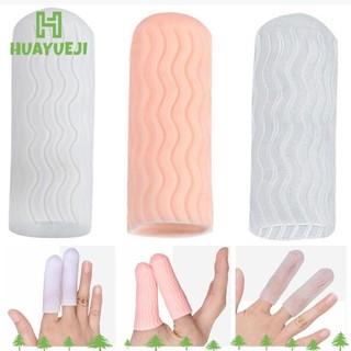 Huayueji 1 Cặp Nắp Ngón Tay, Ngón Tay Silicon Chống Mài Mòn, Dụng Cụ Chống Trơn Trượt Da Thoải Mái Trắng Trong Suốt Đầu Ngón Tay Bảo Vệ Găng Tay Unisex