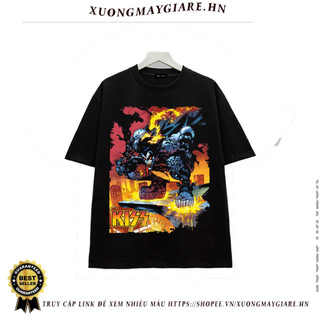 Áo thun tay lỡ rock band KISS, áo phông nhạc rock kiss- rock band tee phông