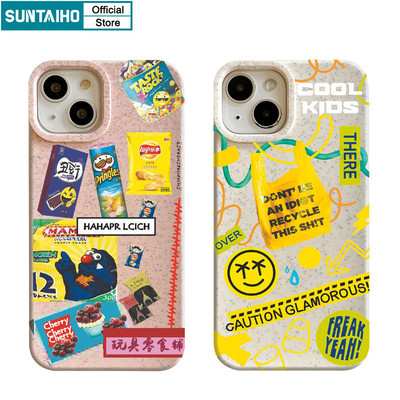 Suntaiho Ngộ nghĩnh Vỏ Độc Đáo Khoai Tây Chip Đồ Ăn Nhẹ Họa Tiết Vỏ Điện Thoại Cho Iphone 15 14 12 13 11 Pro Max IP 7 8 Plus Iphon X Xs XR Xs Max Silicone Mềm Cao Cấp Chống Sốc Ốp Lưng