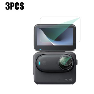 3 gói Kính bảo vệ màn hình và ống kính Insta360 GO 3S, Ống kính máy ảnh phim cường lực trong suốt độ phân giải cao, Phim bảo vệ màn hình có độ cứng cao cho phụ kiện Insta360 GO 3