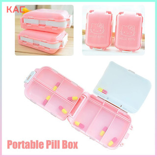 Kamiesvn sanrio hello kitty kawaii hộp đựng thuốc di động 3 lớp 8 ngăn hộp bảo quản quà tặng hộp đựng thuốc bảo quản hộp đựng thuốc vn