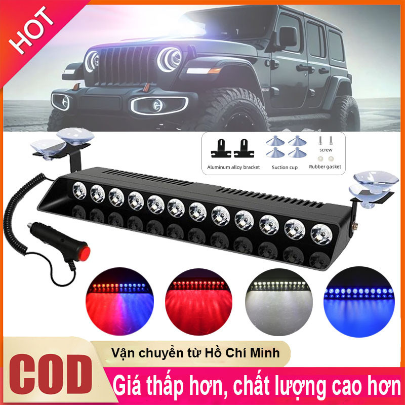 12LED ánh sáng hạt ánh sáng khẩn cấp hút thuốc loại đèn flash 14 chế độ flash cho xe tải SUV với thu