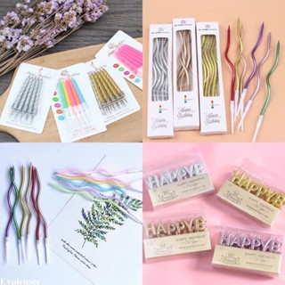 Nến Sinh Nhật Xoắn Dài – Hộp 6 Cây Sang Trọng, Ánh Kim Bắt Mắt, Thiết Kế Uốn Lượn Độc Đáo, Trang Trí Bánh & Tiệc Tùng