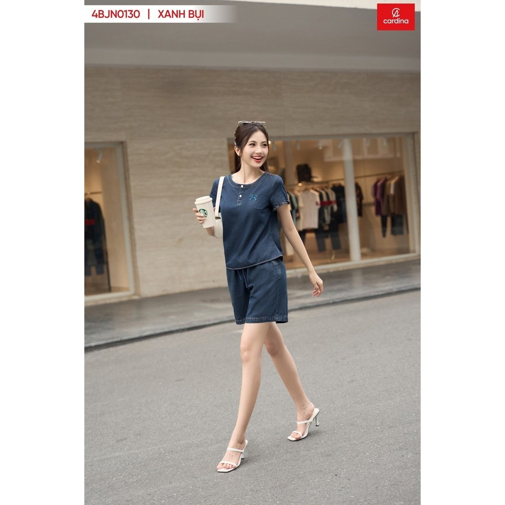 Đồ bộ nữ CARDINA chất liệu jean mềm thoáng mát kiểu dáng thời trang trẻ trung năng động 4BJN01