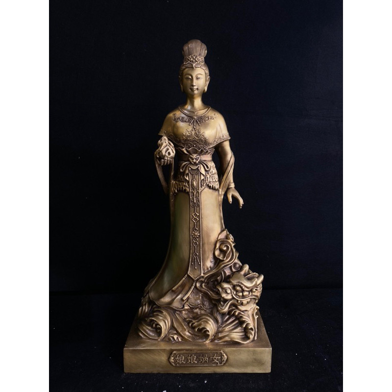 Tượng nữ oa nương nương Chất liệu đồng Chiều cao 48cm Chiều ngang 20cm Chiều rộng 19cm Nặng 7kg