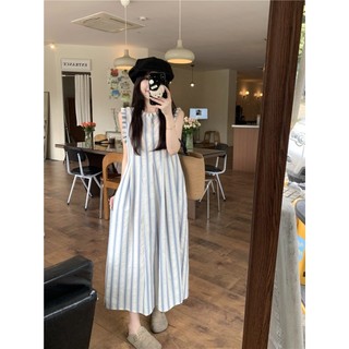 Thiết Kế Nhật Bản Váy Sọc Lười Thường Ngày Cao Cấp Rời Ôm Hơn Nhìn Váy Dài Váy Bé Gái