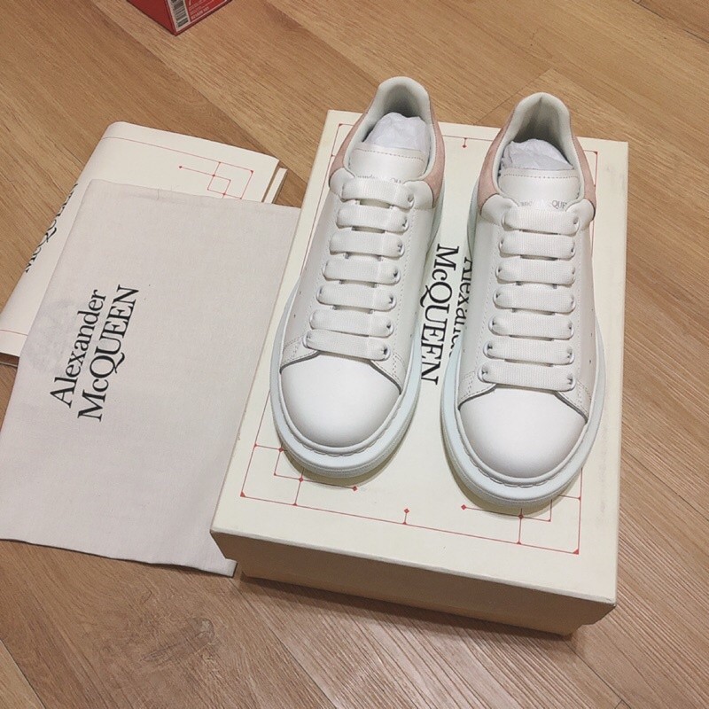 % McQueen Chất Lượng Cao Alexander McQUEEN Alexander McQUEEN Alexander Trắng Hồng Hồng Đuôi Nữ Thần 