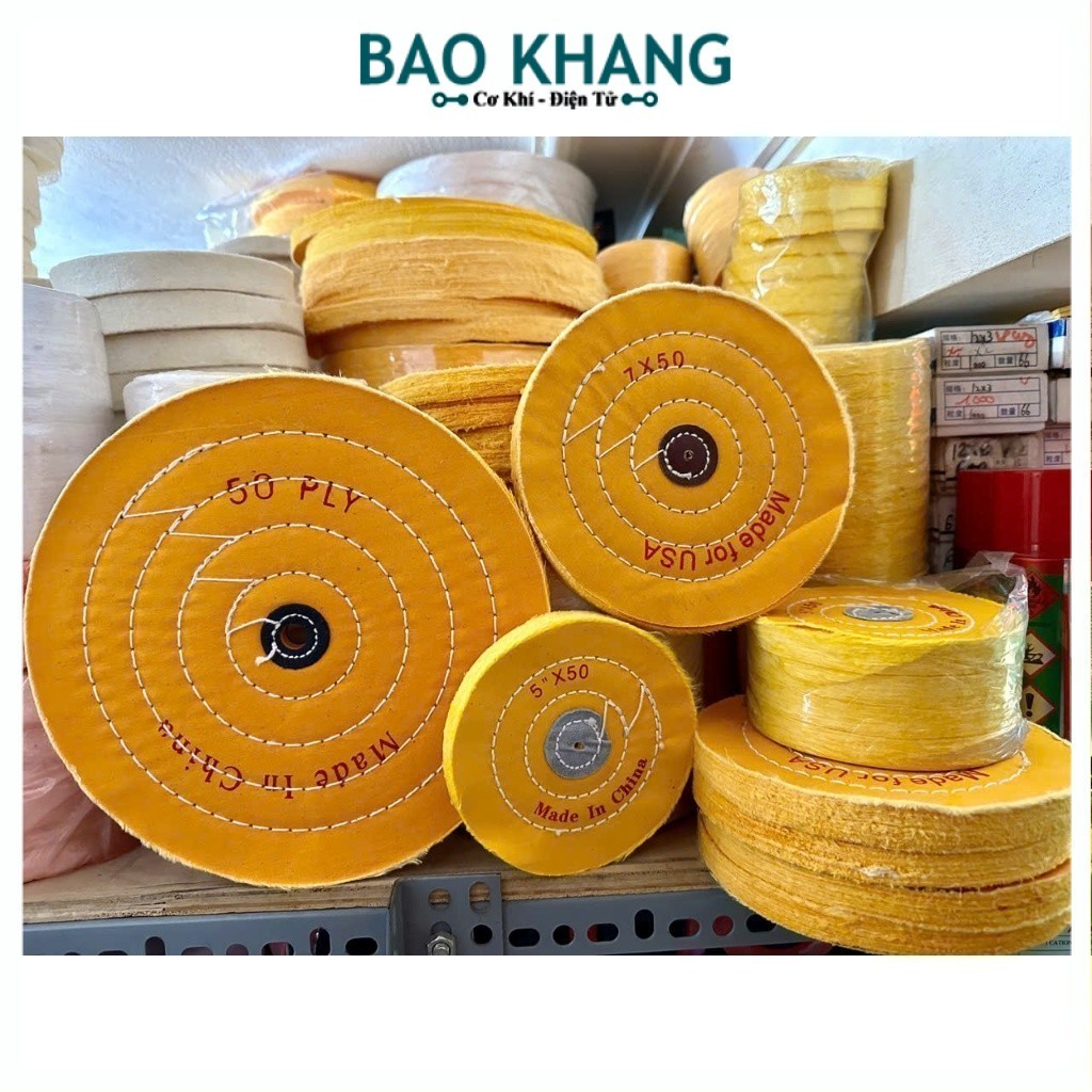 Bánh nỉ vải đánh bóng màu vàng 4inch/5inch/6inch/6inch/7inch/8inch