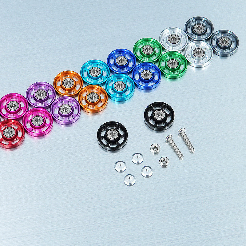 Ổ đĩa bốn bánh 13mm Hợp kim nhôm bi Jockey ròng rọc Nhiều màu cutout Jockey ròng rọc Tamiya loạt