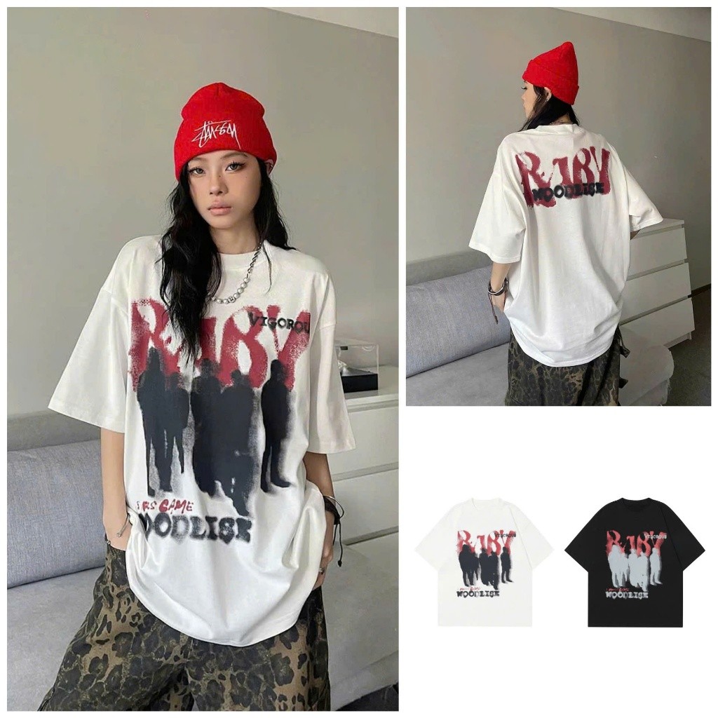 [Follow shop nhận mã 10k] Áo thun áo phông chữ Baby họa tiết nhòe Meo Meo Shop AT0005 ET05