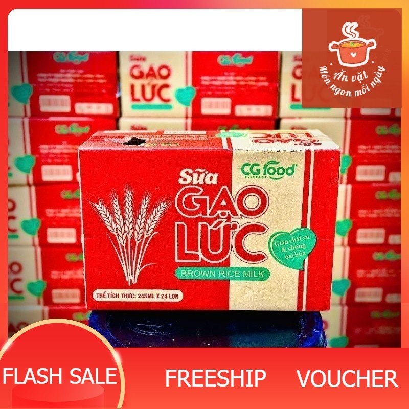   THÙNG 24 LON  Sữa Gạo Lức CG FOOD 245ml x 24 