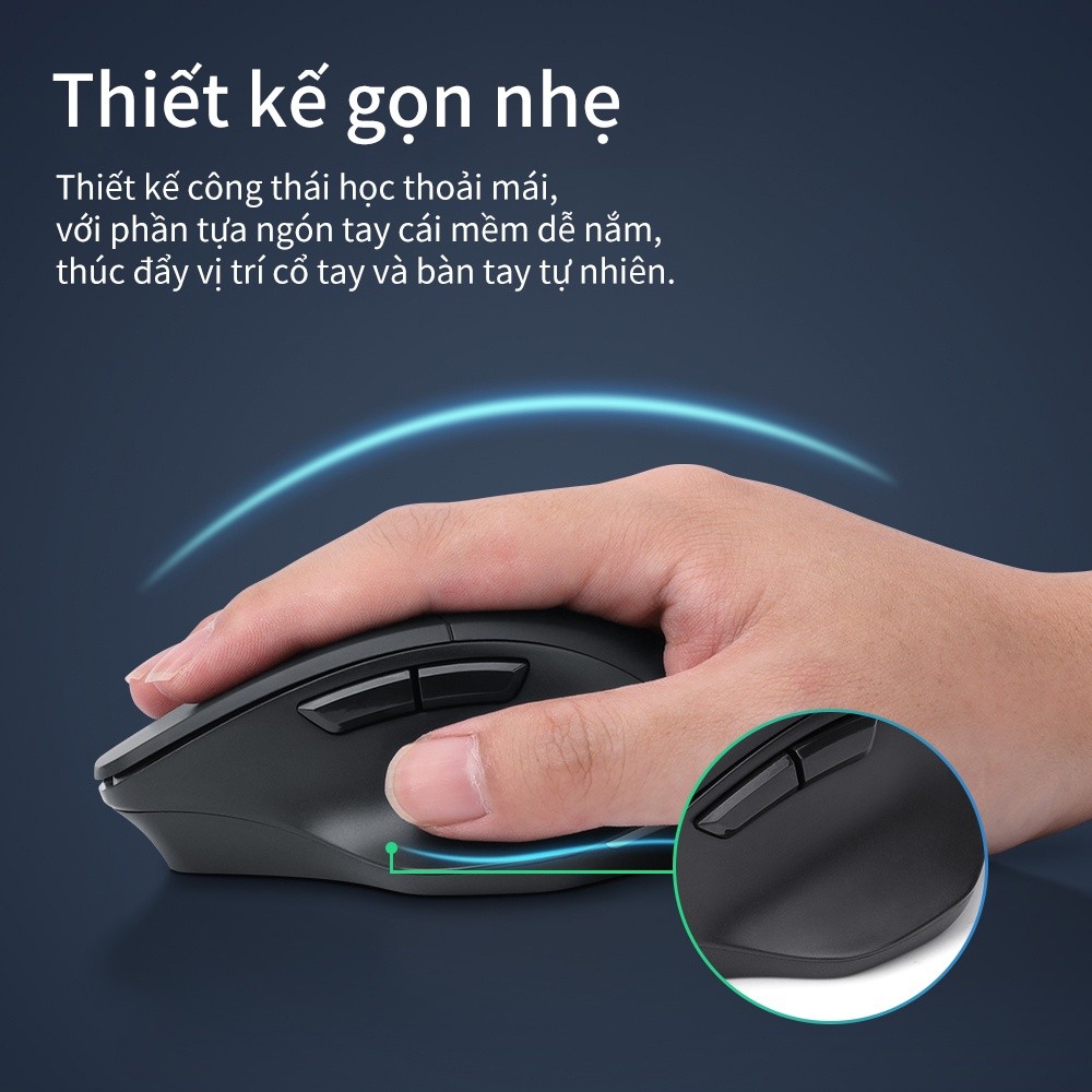 Chuột không dây GOOJODOQ Bluetooth 4000DPI Máy tính USB 2.4GHz Công thái học cho chơi game | BigBuy360 - bigbuy360.vn