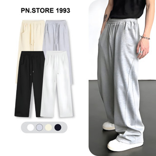 Quần Dài Form Rộng PN.Store1993 vải nỉ 2da Track Pants Unisex Nam Nữ Local Brand Đứng Form Co Giãn Tốt - Menswear Đen