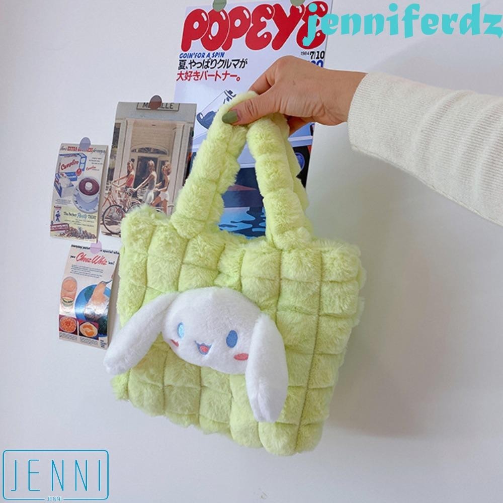 Jeniferdz Túi Tote Gấu Dâu, Túi Xách Cinnamoroll Cinnamoroll Túi Xách, Ví Dâu Gấu Plushie Kawaii Kuromi Túi Sang Trọng Nữ Cô Gái