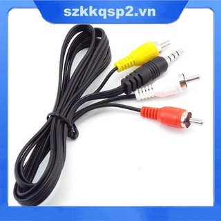1m Video Dây Nối Dài 3.5 Mm Âm Thanh Nam Jack Cắm Đến 3 RCA Nam Aux Kết Nối Cáp Chia VNK2