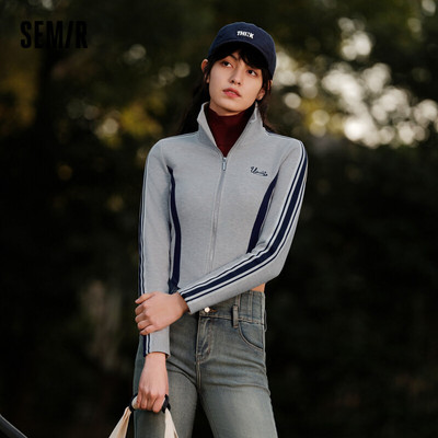 Semir Áo Khoác Nữ Phần Ngắn Cổ Áo Đứng Miếng Dán Cường Lực Màu Sắc Chặt Mỏng 2024 Mùa Xuân Mới Thể Thao Mỹ Áo Gió thủy Triều Thoáng Mát