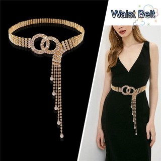 Camelli1 dây xích kim cương giả thời trang dây thắt lưng quà tặng tua rua lấp lánh