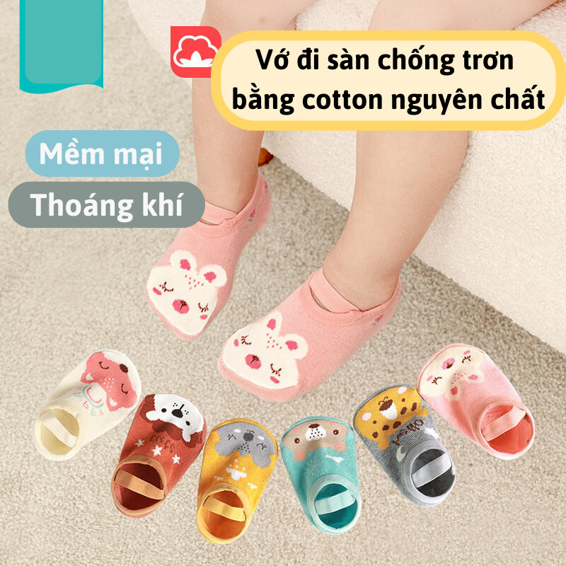 Tất Chống Trượt Có Quai MINT DECOR, Vớ Trơn Mềm Mại, Dễ Thương Cho Bé Sơ Sinh