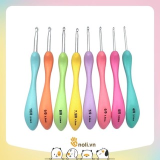 Bộ kim móc cán cong 8 cây - Móc len