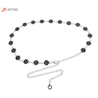 Jetting Thời Trang Bốn Lá Cỏ Ba Lá Eo Dây Xích Nữ Có Thể Điều Chỉnh Kim Loại Thắt Lưng Đầm Áo Sơ Mi Trang Trí Eo Dây Xích J