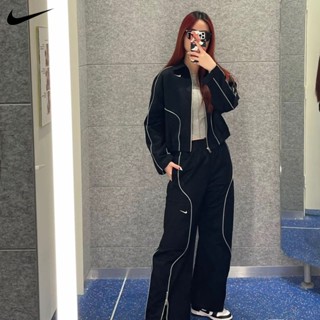 [Sẵn sàng] Áo khoác Peplum thông thường Nike 100% chính hãng dành cho nữ Áo khoác thể thao dáng rộng FN1941-053