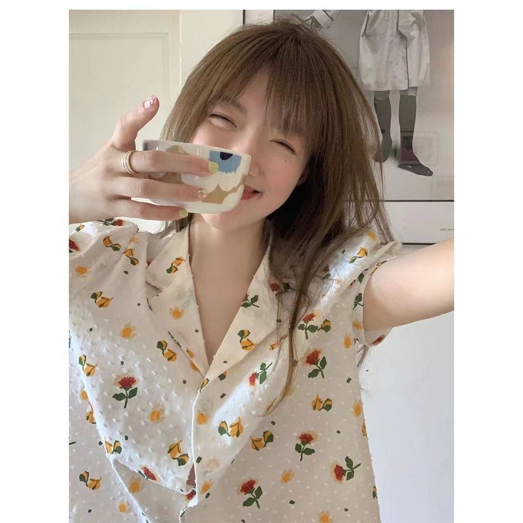 Bộ đồ ngủ ngắn tay hoa cao cấp ngọt ngào Ngày nữ 2023 Quần Short tay phồng dáng rộng Bộ đồ ngủ ngắn tay hai mảnh ngọt ngào Bộ đồ ngủ ngắn tay hoa cao cấp Ngày nữ 2023 Quần Short tay phồng dáng rộng Hai @ | BigBuy360 - bigbuy360.vn