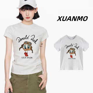 XUANMO Local brand Áo baby tee Áo Thun ôm body Áo y2k 100% cotton Áo thun cơ thể Y2K bẩn mi crop Top Phong cách mới dành cho nữ Thiết kế mùa hè Slim Tay ngắn Áo nữ