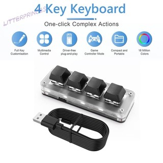 3 phím 1 núm / 4 phím mini cơ bt bàn phím rgb có dây usb macropad