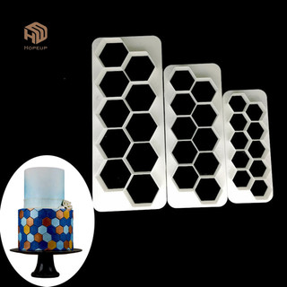 HOPEUP 3 Chiếc Lục Giác Bánh Quy Sô Cô La Bánh Quy Cắt Bánh Fondant Bánh DIY Khuôn Trang Trí