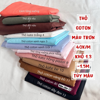 Vải Thô coton Hàn Quốc dầy mát coton , chất phẳng mịn dầy, may váy áo, bộ đồ nữ, ga