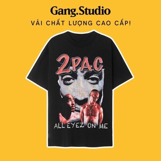 Áo thun Tupac Vintage Hiphop vải cao cấp phong cách nặng động, form siêu đẹp in hình Rapper Travis Scott - Gang.Studio S