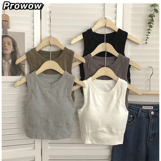 Áo bình xăng ProwowWomen, vải cotton mềm mại, áo dệt kim nữ, phong cách nữ mùa hè mới