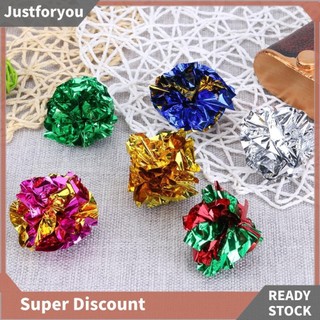 [Justforyou.vn] 12 Bóng Âm Thanh Giấy Thiếc Đồ Chơi Mèo Nhăn Bóng Chơi Thú Cưng Đồ Chơi