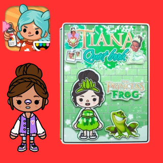 Đồ chơi giấy ngồi nhà búp bê bằng giấy tocaboca life word Princess Tiana Quiet Book
