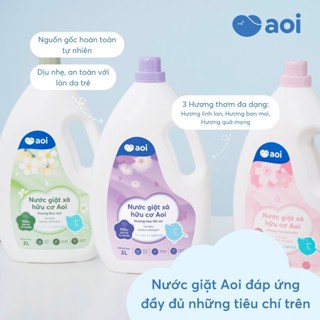 Nước giặt xả hữu cơ Aoi 3L - không kích ứng da, mát dịu giúp quần áo bé yêu luôn thơm tho cả ngày