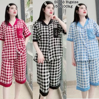 Đồ Bộ Bigsize Đồ Ngủ Nữ Mặc Nhà Lửng Bèo Tiểu Thư Túi in 5D Lụa Cao Cấp Xin Xắn Dễ Thương Giá Rẻ Có Bigsize 50-100kg