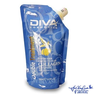 Hấp dầu ủ tóc Diva Collagen Hair Repair siêu mượt cho tóc khô hư tổn 500ml ( New ) - MK
