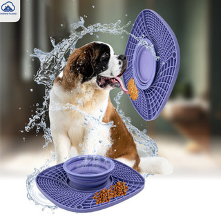 Chongtaoqi Thú Cưng Gấp Thức Ăn Chậm Silicone Thú Cưng Miếng Lót Chó Liếm