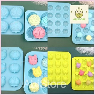 Hcm-khuôn silicon doremon, doremi dễ thương làm socola, đậu hũ non, thạch rau câu, pudding, làm xà bông
