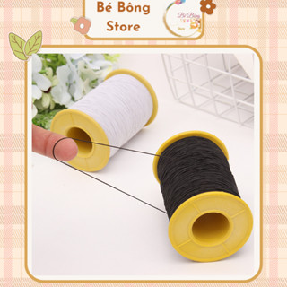 Chỉ Thun/ Chỉ Sợi Co Giãn may nhún quần áo, phụ kiện, xỏ dây (Cuộn 400m/dày 0,5mm)