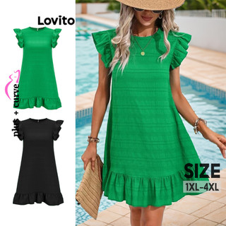 Lovito Váy thanh lịch Ruffle Hem Váy mùa hè / mùa xuân dành cho nữ LBE03150 (Nhiều màu)