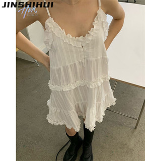 Jinshihui Phong cách múa ba lê cổ điển Hàn Quốc Pure Desire Mờ Ren nấm Slim - fit Sling Dress