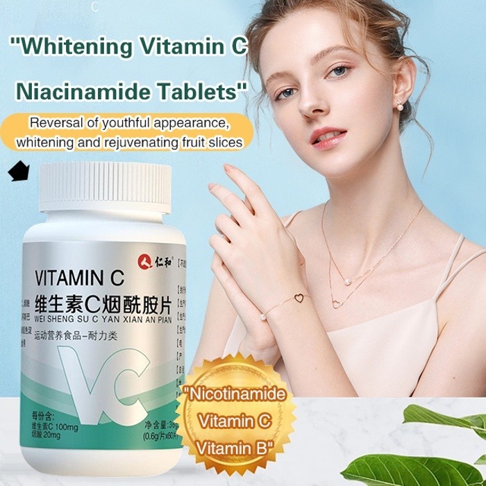 ZhiShang [60 Viên / Chai] Làm trắng Vitamin C Niacinamide Viên Vitamin B1 Vitamin B2 Kẹo ép