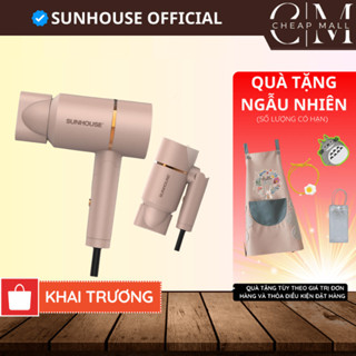 Máy sấy tóc Sunhouse SHD2313 Chính hãng, 2 chế độ, đầu sấy mỏ vịt, gấp gọn cho khách sạn Màu vàng hồng - CHEAPMALL