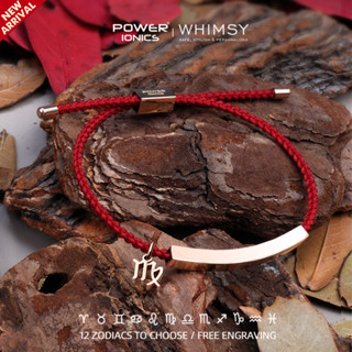 Power Ionics Xu Hướng Mới 12 Cung Hoàng Đạo 18K RoseGold Mạ Unisex Slim Lưu Niệm Vòng Tay Miễn Phí Khắc