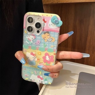 Ốp điện thoại iPhone 15 14 13 12 11 Pro Max X Xr Xs Max 7 8 Plus SE2020 Ins Summer Bow Ice Cream Bling Clear Soft Cover