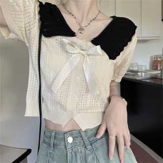 Hàn Quốc áo thun ngắn tay nữ mùa hè mới dệt kim cardigan áo ngắn nữ Áo phông Nữ NZ-TX-688