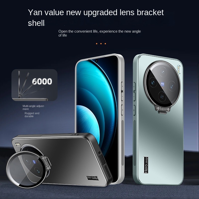Ốp điện thoại có ống kính vô hình bằng kim loại mờ sang trọng cho Vivo X100 Ultra X100S X00 X90 Pro S19 S18 S17 S16 Pro S18E IQ0012 11 Pro IQ00Neo8 9 Pro Ốp lưng cứng chống sốc